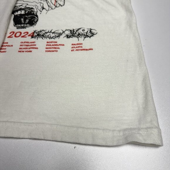 Knocked Loose 2024 Tour T Shirt Mens Small 17.5x25 White Metal Band - Picture 9 of 11